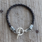 BRAIDED LEATHER WITH TOGGLE BRACELET