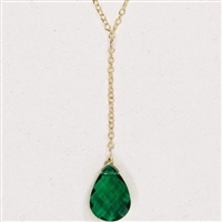 Holly Yashi Necklace- Lucinda Y Drop- Emerald Green