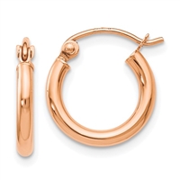 10k Rose Gold Hinged Hoops