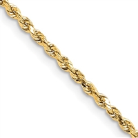 14k Gold Diamond Cut Rope Chain