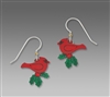 Sienna Sky Earring- Christmas Cardinal on Holly Sprig