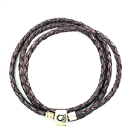 CHAMILIA Bracelet-Plum Braided Leather Wrap 20.7 Inches