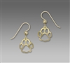 Sienna Sky Earrings- Gold Tone Paw Print Outline