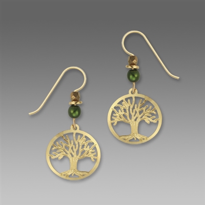 Sienna Sky Earrings-Goldplated Tree of Life Filigree Disc