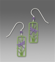 Sienna Sky Earrings - Dragonfly In Frame with Cattails