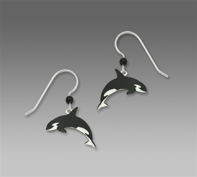 Sienna Sky Earrings-Black & White Orca Killer Whales