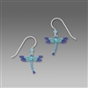 Sienna Sky Earrings-Aqua & Purple Dragonfly