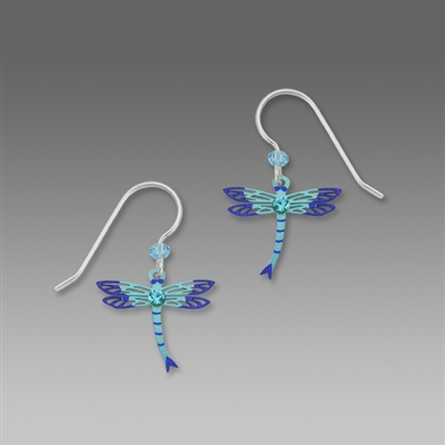 Sienna Sky Earrings-Aqua & Purple Dragonfly