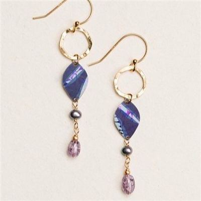 Holly Yashi Drop Earrings- Tansy - Indigo