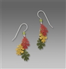 Sienna Sky Earrings-Tri-Color Dangling Oak Leaves