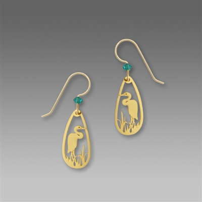 Sienna Sky Earrings- Gold-Toned Heron Teardrop