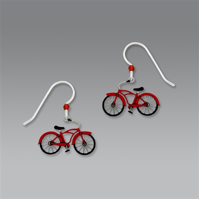 Sienna Sky Earrings-Vintage Style Red Bicycle-Bike