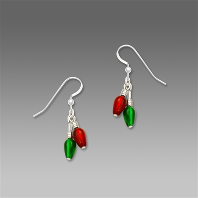 Sienna Sky Earrings- Red & Green Christmas Lights
