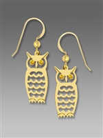 Sienna Sky Earrings-Gold-tone Laser Cut Textured Owl