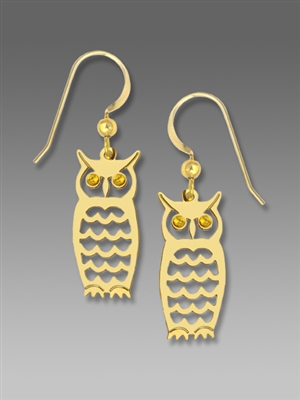 Sienna Sky Earrings-Gold-tone Laser Cut Textured Owl