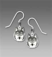 Sienna Sky Earrings-Grey Wolf Face