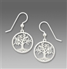 Sienna Sky Earrings-Silvery Tree of Life Filigree Disc