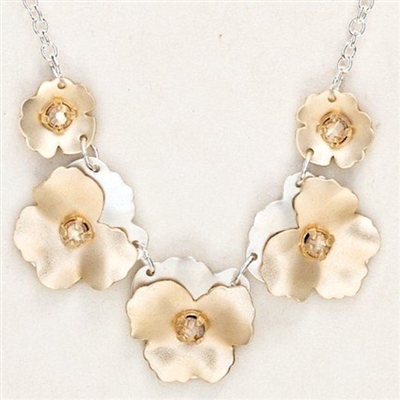 Holly Yashi Necklace-Classic Pansy- Silver & Gold Filled