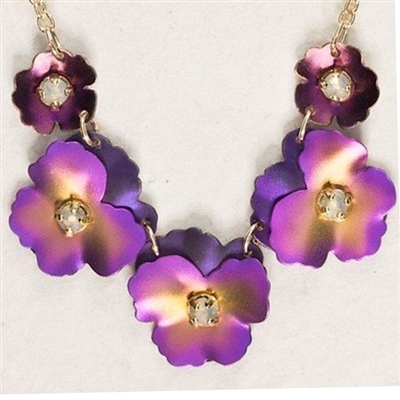 Holly Yashi Necklace-Classic Pansy- Purple