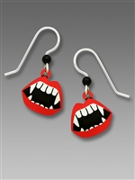 Sienna Sky Earrings- Vampire Fangs with Red Lipstick