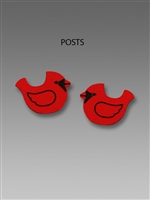 Sienna Sky Earrings-Red Cardinal Post