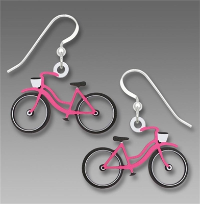 Sienna Sky Earrings-Vintage Style Pink Bicycle