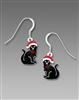 Sienna Sky Earring-Christmas Cat with Santa Hat