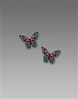 Sienna Sky Earrings-Small Pink & Blue Butterfly Post