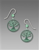 Sienna Sky Earring-Green Tree of Life Disc