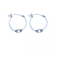 Sterling Silver Bali Hoop Earrings- Small