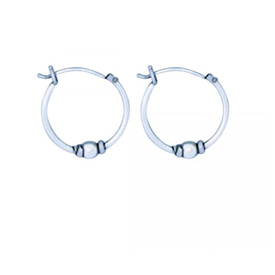 Sterling Silver Bali Hoop Earrings- Small