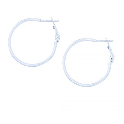 Sterling Silver Clutchless Hoop Earrings