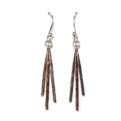 Sterling Silver & Copper Dangle Earrings