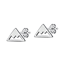 Sterling Silver Post Earring- Mountain