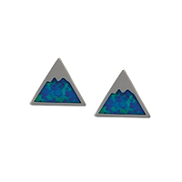 Sterling Silver Earrings- Mountain Stud w/Opal
