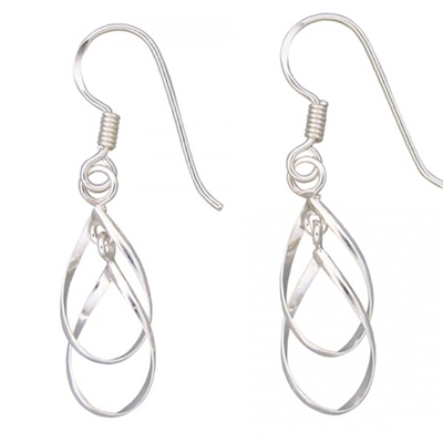 Sterling Silver Dangle Earrings- Mini Double Teardrop