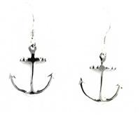 Sterling Silver Dangle Earrings- Anchor