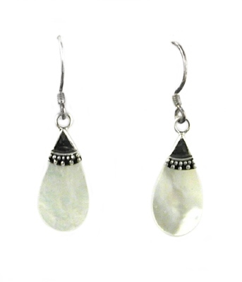 Sterling Silver Dangle Earrings- Mother of Pearl