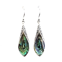 Sterling Silver Dangle Earrings- Abalone