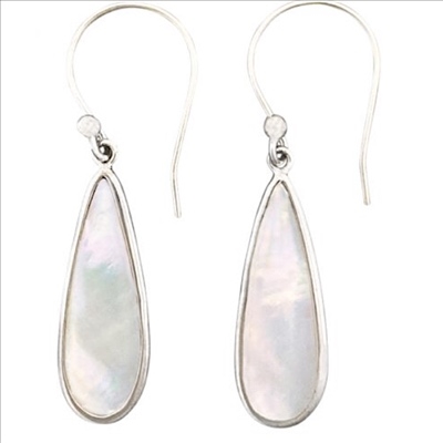 Sterling Silver Dangle Earrings- Mother of Pearl