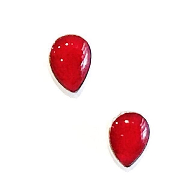 Sterling Silver Post Earrings- Red Coral