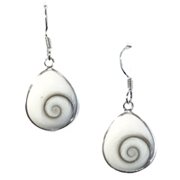 Sterling Silver Dangle Earrings- Shiva Shell