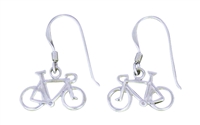 Sterling Silver Dangle Earrings- Bicycle