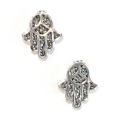 Sterling Silver Post Earrings- Hamsa Hand