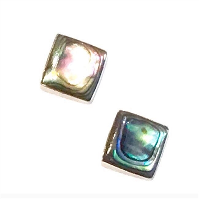 Sterling Silver Post Earrings- Abalone