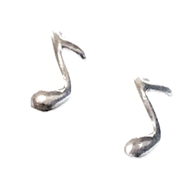 Sterling Silver Post Earrings- Treble Clef