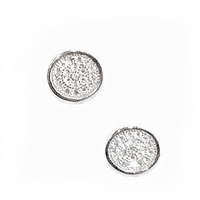 Sterling Silver Small Round Post Earrings- Cubic Zirconia