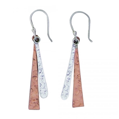 Sterling Silver & Copper Dangle Earrings