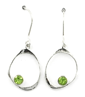 Sterling Silver Dangle Earrings- Peridot