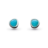 Sterling Silver Post Earrings-"Pebble" Faceted Turquoise